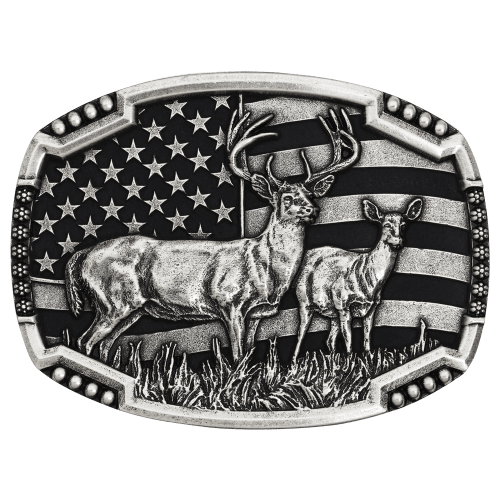 Montana Silversmiths Matched Pair Deer Buckle