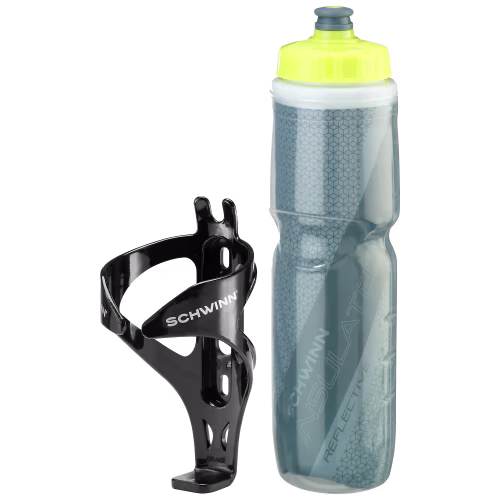 Schwinn Reflective Insulated Water Bottle with Cage