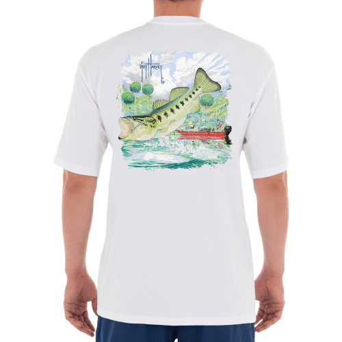 Guy Harvey Red Boat and Bass Short-Sleeve T-Shirt for Men