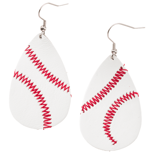 Amanda Blu Leather Baseball Drop Earrings