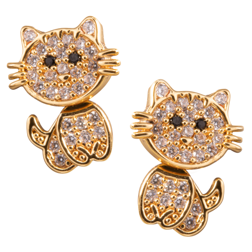 Amanda Blu Gold Cat Earrings