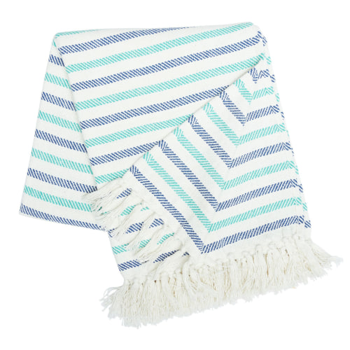 C&F Home Lakeview Blue Striped Throw Blanket