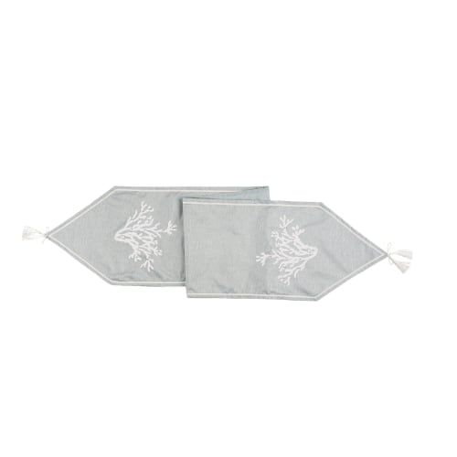 C&F Home Seafoam Blue Coral Table Runner