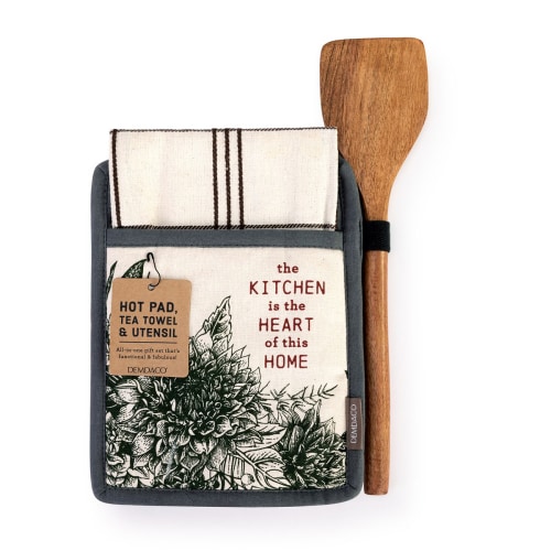 DEMDACO Floral Hot Pad, Dish Towel, and Spatula Set