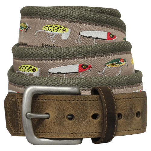 Bison Designs Pontoon Leather Tip Belt for Men