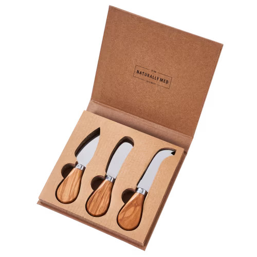 Selbrae House Olive Wood 3-Piece Mini Cheese Knife Set