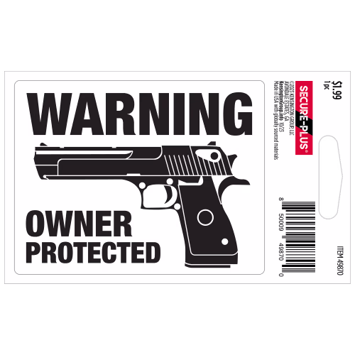 Secure-Plus Warning Owner Protected Sticker