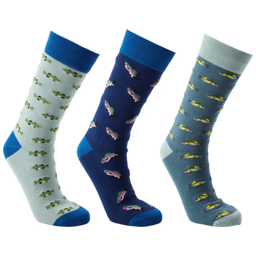 RedHead Freshwater Fishing Novelty 3-Pack Socks for Men