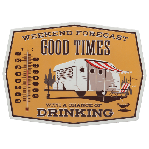 Open Road Brands Weekend Forecast Metal Wall Thermometer