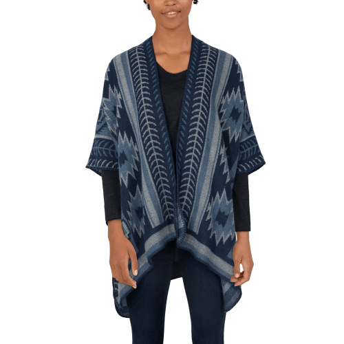 Natural Reflections Nightfall Ikat Ruana for Ladies