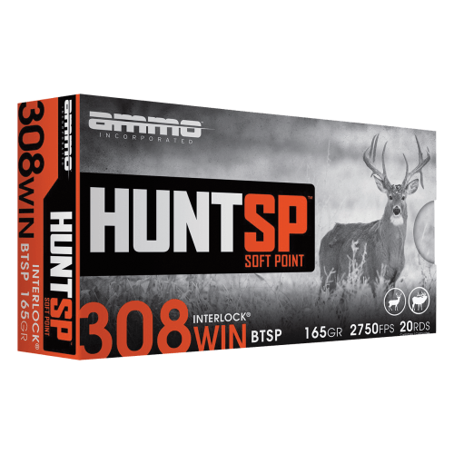 Ammo Inc Hunt SP .308 Win 165 Grain Centerfire Ammo