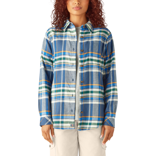Dickies Plaid Flannel Long-Sleeve Shirt for Ladies