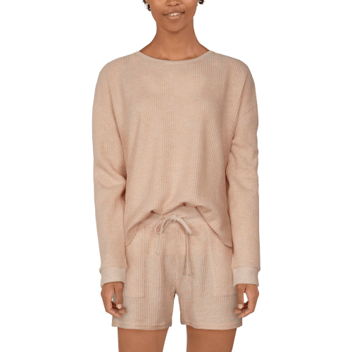 Natural Reflections Heather Waffle Shorts for Ladies