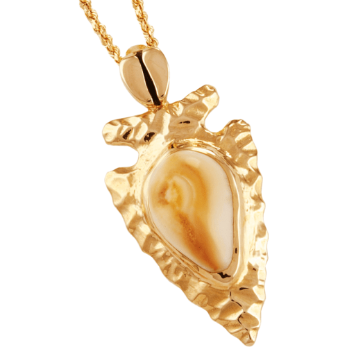 Frontier Collection Women's Custom 10-Kt.-Gold Elk-Ivory Arrowhead Necklace