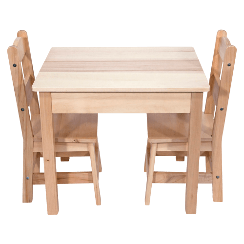 Melissa & Doug Solid Wood Table & Chairs 3-Piece Set for Kids