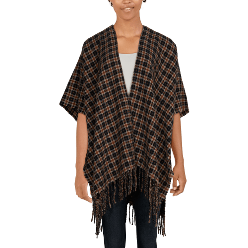 Natural Reflections Tortoise Plaid Ruana for Ladies