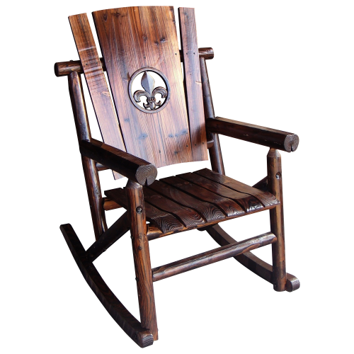 Leigh Country Char Log Fleur-De-Lis Medallion Rocker