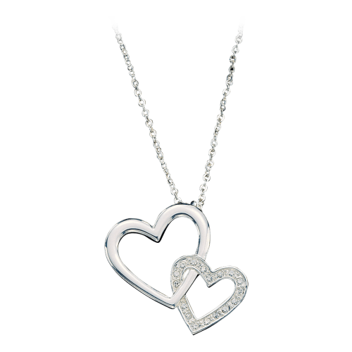 Montana Silversmiths Double Heart Crystal Necklace