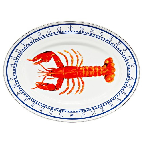 Golden Rabbit Lobster Enamelware Collection Oval Platter
