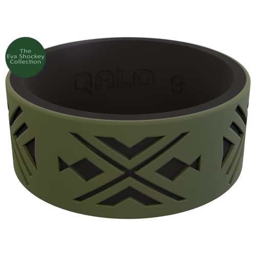 QALO Strata Arrowhead and Fish Silicone Ring for Men