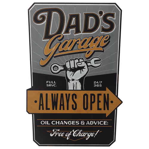 Open Road Brands Dad's Garage Free of Charge Metal Sign
