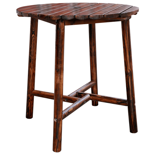 Leigh Country Char-Log Slatted Round Bar Table