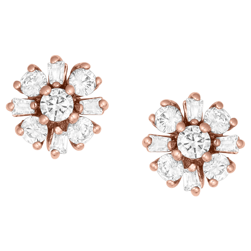 Montana Silversmiths Simply Brilliant Rose Flower Earrings