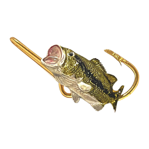 Hookits Largemouth Bass Fishing Hook Hat Pin Clip