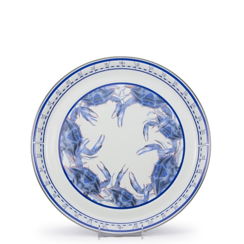 Golden Rabbit Enamelware Blue Crab Tray