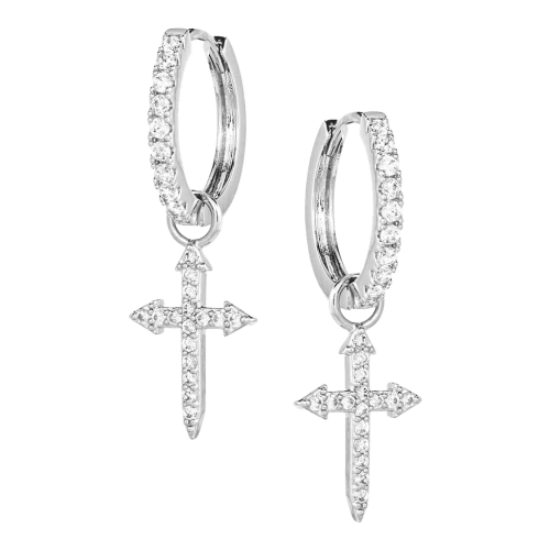 Montana Silversmiths Crystal Devotion Cross Earrings