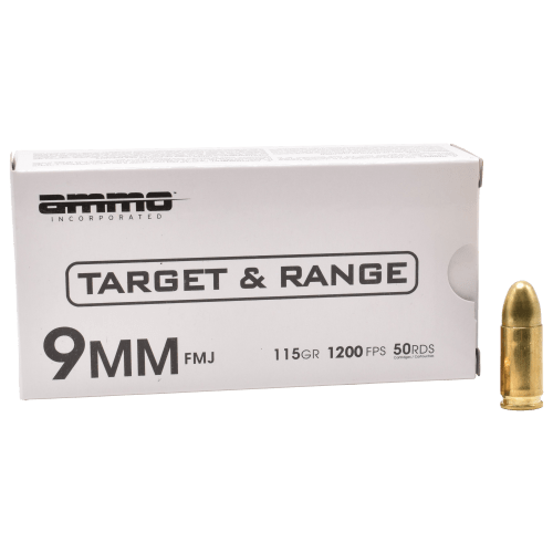 Ammo Inc. Target & Range 9mm Luger 115 Grain Handgun Ammo