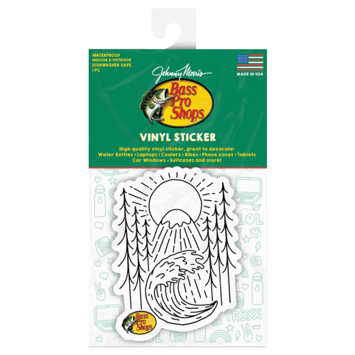 Bass Pro Shops Black and White Nature Sticker