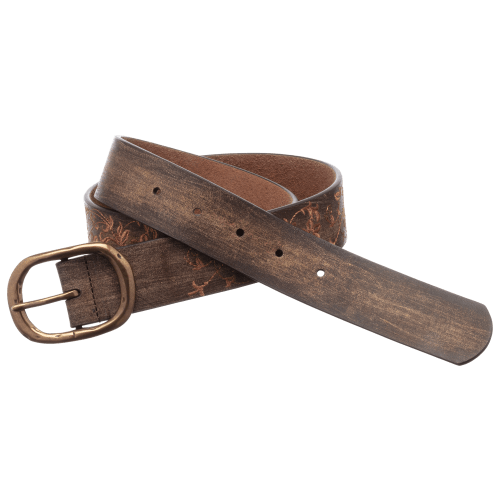 Natural Reflections Embroidered Leather Belt for Ladies