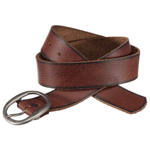 Natural Reflections Oval Buckle Leather Belt for Ladies