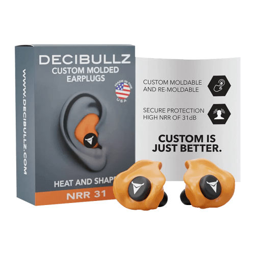 Decibullz Custom-Molded 31dB NRR Earplugs