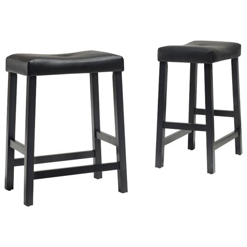 Crosley Upholstered Saddle Seat Counter Stool Set