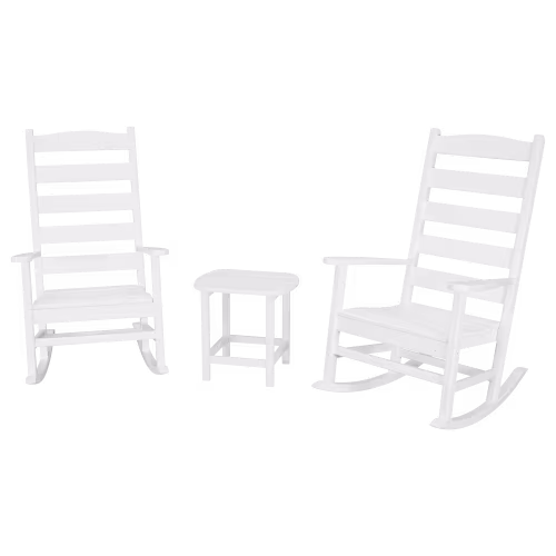 POLYWOOD Shaker 3-Piece Porch Rocking Chair Set