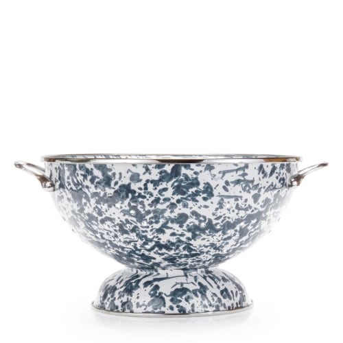 Golden Rabbit Enamelware Grey Swirl Colander