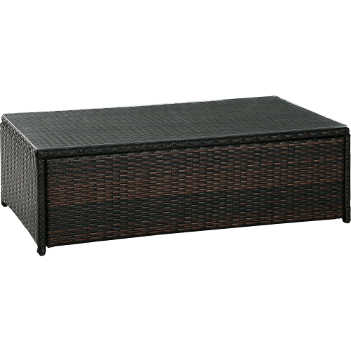 Crosley Palm Harbor Wicker Table with Glass Top