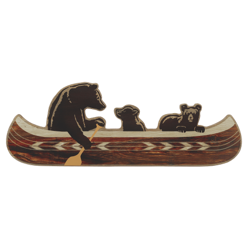 Open Road Brands Bears in Canoe Wood Wall Decor