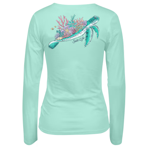 Salt Life Turtle Reef Long-Sleeve V-Neck Shirt for Ladies