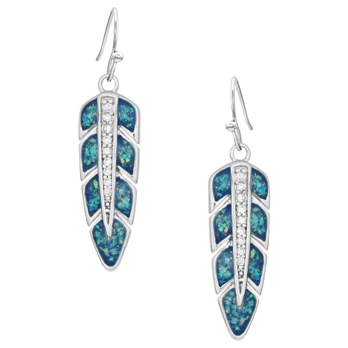 Montana Silversmiths Hawk Feather Opal Earrings