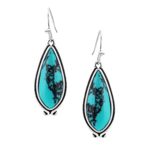 Montana Silversmiths Oasis Waters Oval Turquoise Earrings