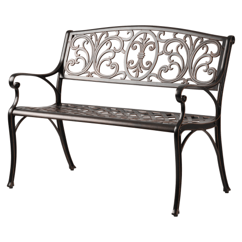 Balkene Home Decatur Cast-Aluminum Patio Bench