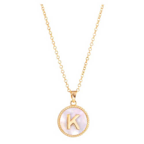 Amanda Blu Mother of Pearl K Initial Necklace