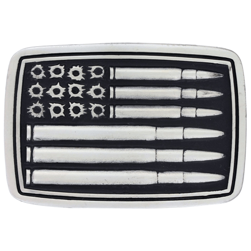Montana Silversmiths Silver Bullet Flag Attitude Buckle