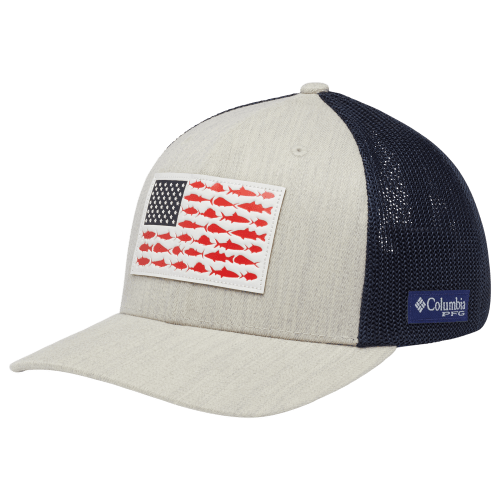 Columbia PFG Leather Fish Flag Mesh-Back Cap