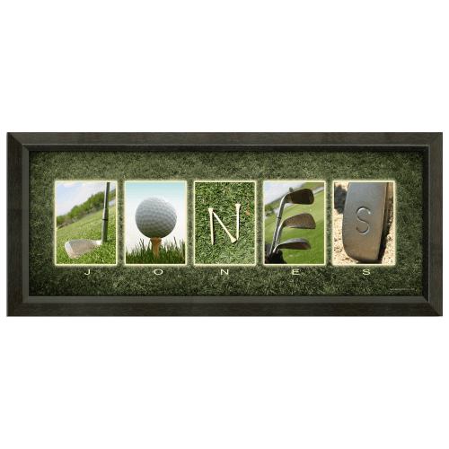 Golf Letter Personalized Framed Name Artwork
