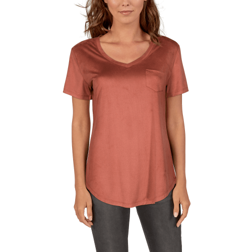 Bob Timberlake Faux Suede Short-Sleeve Tee for Ladies