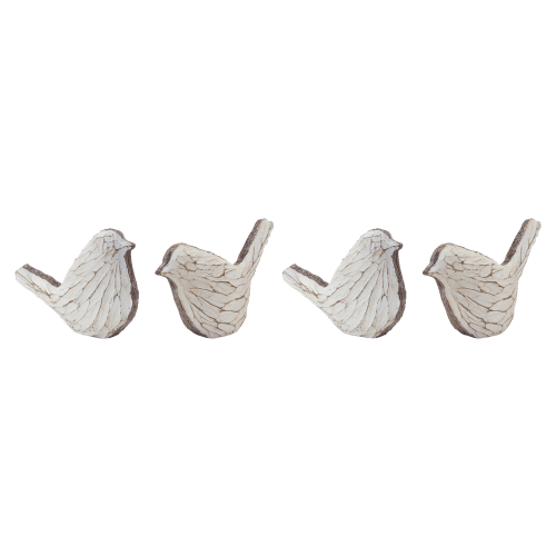 Melrose International Carved Bird Figurines Set of 4